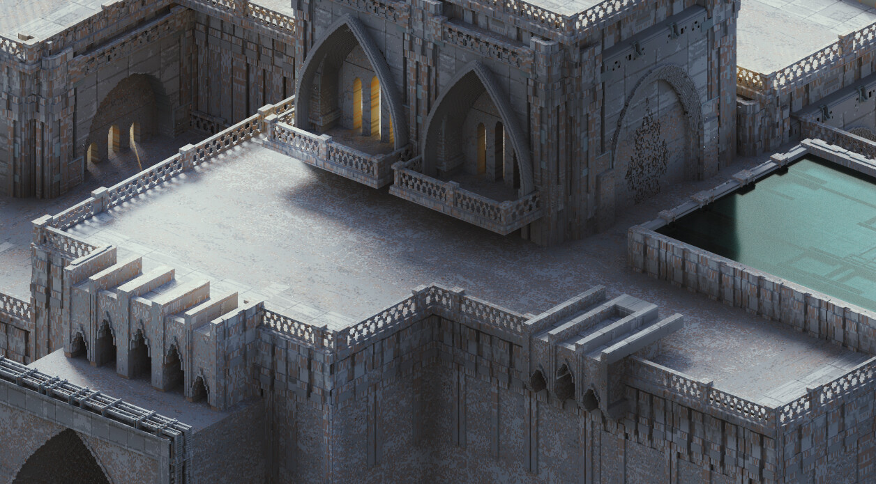 MagicaVoxel voxel model with lighting effects